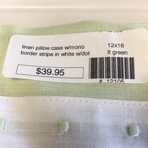 COPY - Clever Fingers Light Green Linen Pillow Cases (2) - Picture 4 of 6